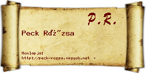 Peck Rózsa névjegykártya